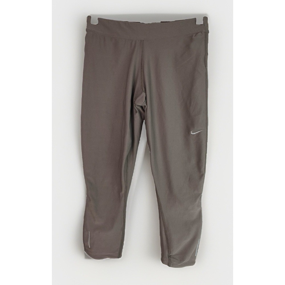 Nike Dri-Fit Just Do It Women's S Mocha Brown Crop Athletic Leggings